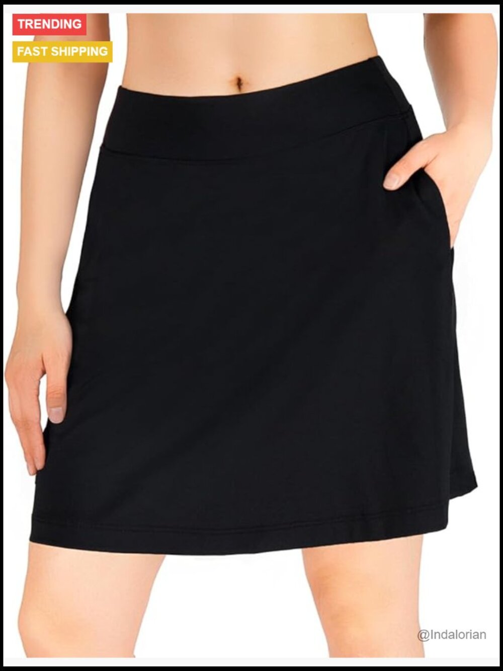 17" Long Active Skort with 4 Pockets, UPF 50+, Moisture-Wicking Fabric